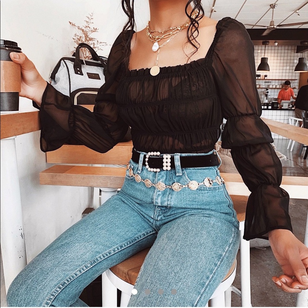Black Mesh Long sleeveONE DAY SALE